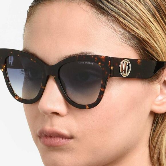 Marc Jacobs MARC 697/S 06CR 9O Sunglasses Sage Cat Eye Frame, Dark Grey Lenses - Picture 3 of 9